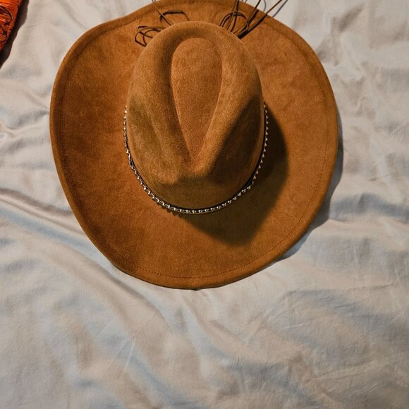 NWT Anthropologie Faux-Suede Rancher Hat in Honey Brown OS - Picture 9 of 9